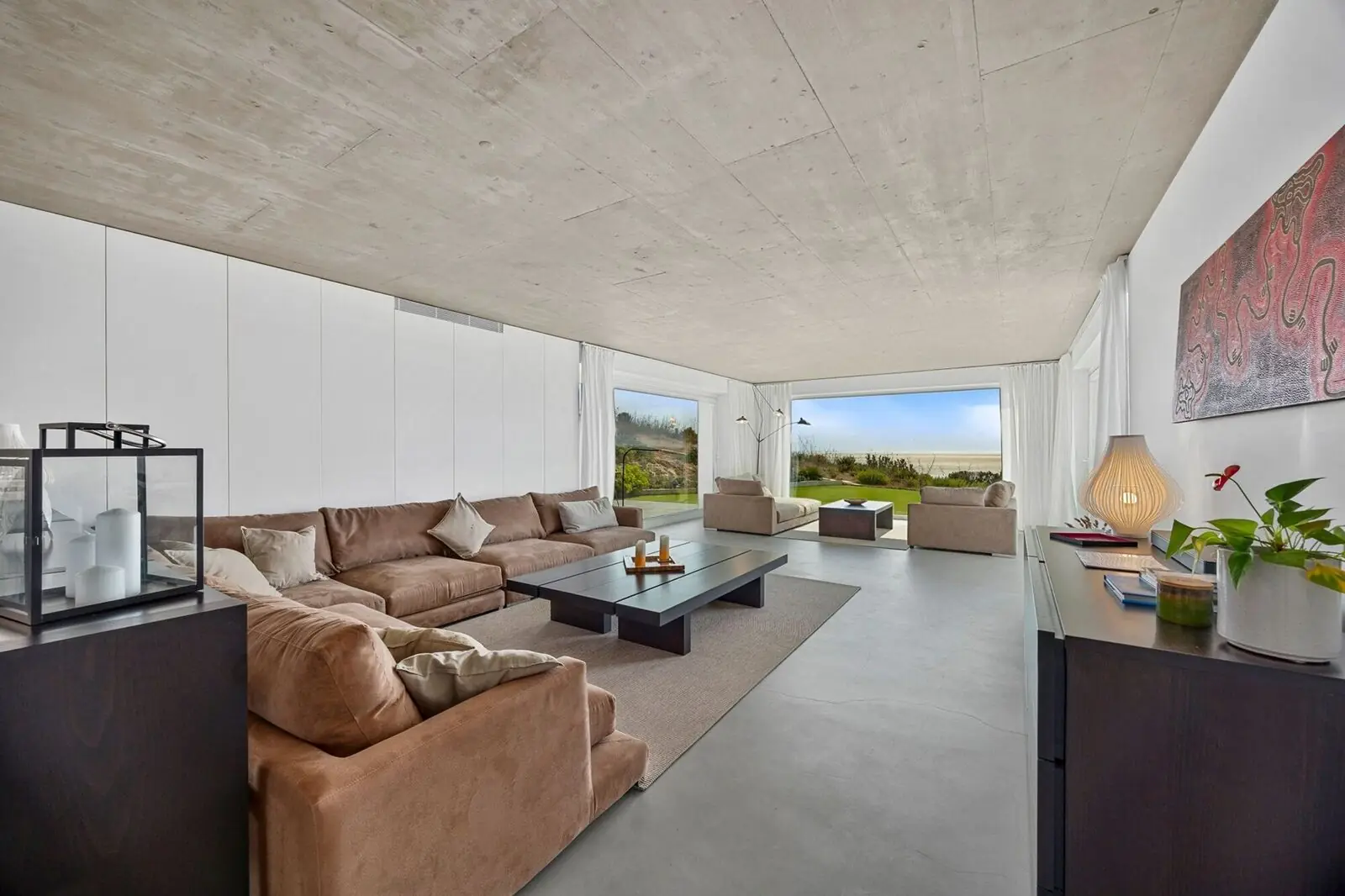 Main living room with sea views
