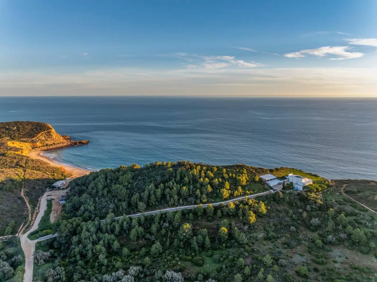 Aerial of Casa do Forte and the Vicentine coast